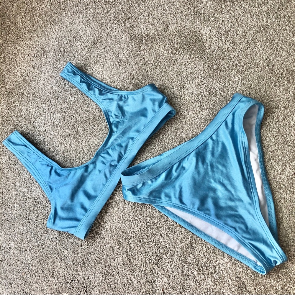 FashionNova 2 piece blue wash Kaliyah bikini